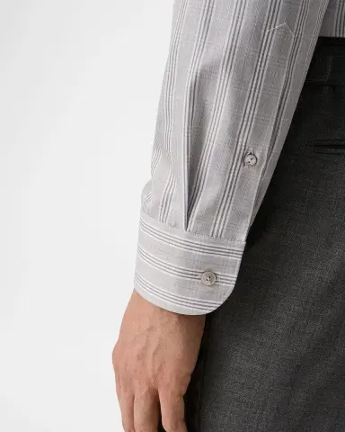Eton Men's Elevated Cotton Linen Contemporary-Fit Dress Shirt | Thumbnail 8
