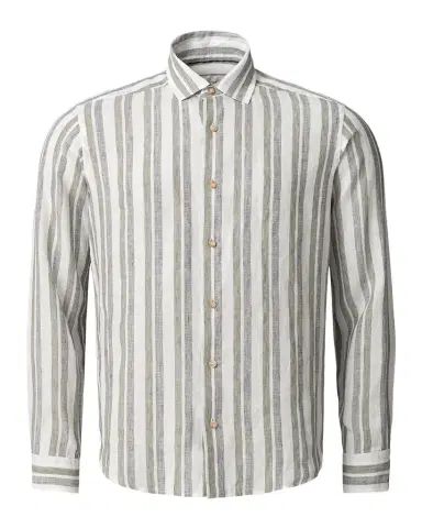 Eton Men's Double-Stripe Linen Button-Down Shirt | Thumbnail 1