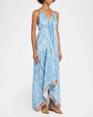 Etro Paisley Silk Asymmetric Maxi Dress Coverup | Thumbnail 4 Etro Paisley Silk Asymmetric Maxi Dress Coverup | Thumbnail 4