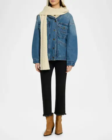 Isabel Marant Honorine Hooded Alpaca-Blend Cable-Knit Scarf | Thumbnail 2