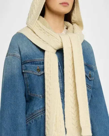Isabel Marant Honorine Hooded Alpaca-Blend Cable-Knit Scarf | Thumbnail 3