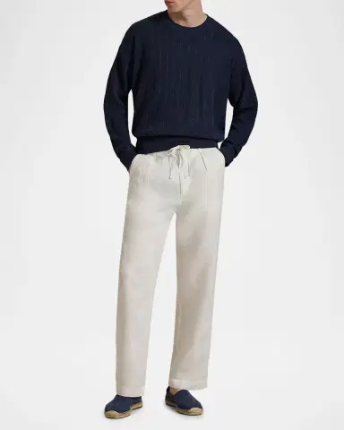 Polo Ralph Lauren Men's Relaxed Fit Textured Linen Sweater | Thumbnail 2 Polo Ralph Lauren Men's Relaxed Fit Textured Linen Sweater | Thumbnail 2