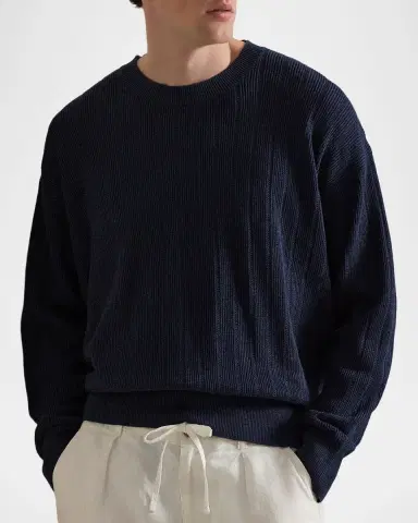 Polo Ralph Lauren Men's Relaxed Fit Textured Linen Sweater | Thumbnail 4 Polo Ralph Lauren Men's Relaxed Fit Textured Linen Sweater | Thumbnail 4