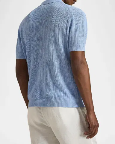 Polo Ralph Lauren Men's Linen Johnny-Collar Short-Sleeve Sweater | Thumbnail 3 Polo Ralph Lauren Men's Linen Johnny-Collar Short-Sleeve Sweater | Thumbnail 3