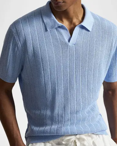 Polo Ralph Lauren Men's Linen Johnny-Collar Short-Sleeve Sweater | Thumbnail 5 Polo Ralph Lauren Men's Linen Johnny-Collar Short-Sleeve Sweater | Thumbnail 5