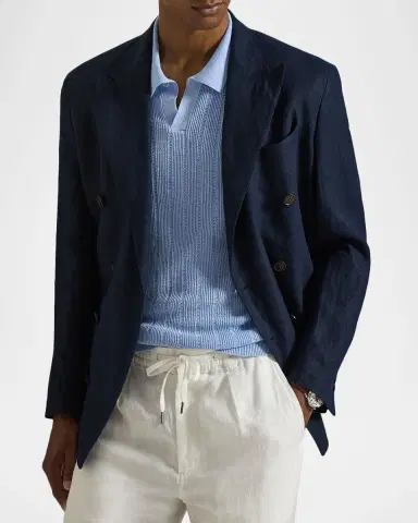 Polo Ralph Lauren Men's Linen Johnny-Collar Short-Sleeve Sweater | Thumbnail 6 Polo Ralph Lauren Men's Linen Johnny-Collar Short-Sleeve Sweater | Thumbnail 6