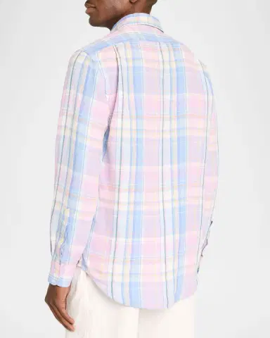 Polo Ralph Lauren Men's Multicolor Plaid Oxford Sport Shirt | Thumbnail 3