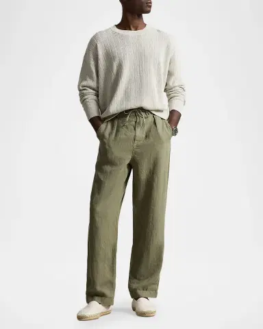 Polo Ralph Lauren Men's Relaxed Fit Textured Linen Crewneck Sweater | Thumbnail 2