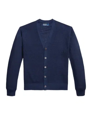 Polo Ralph Lauren Men's Relaxed Fit Piqué-Knit Linen Cardigan | Thumbnail 1 Polo Ralph Lauren Men's Relaxed Fit Piqué-Knit Linen Cardigan | Thumbnail 1