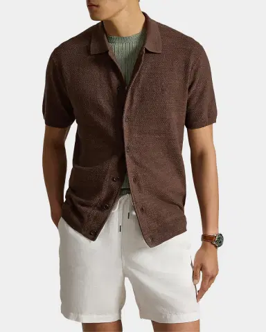 Polo Ralph Lauren Men's Cotton-Linen Short-Sleeve Cardigan | Thumbnail 4