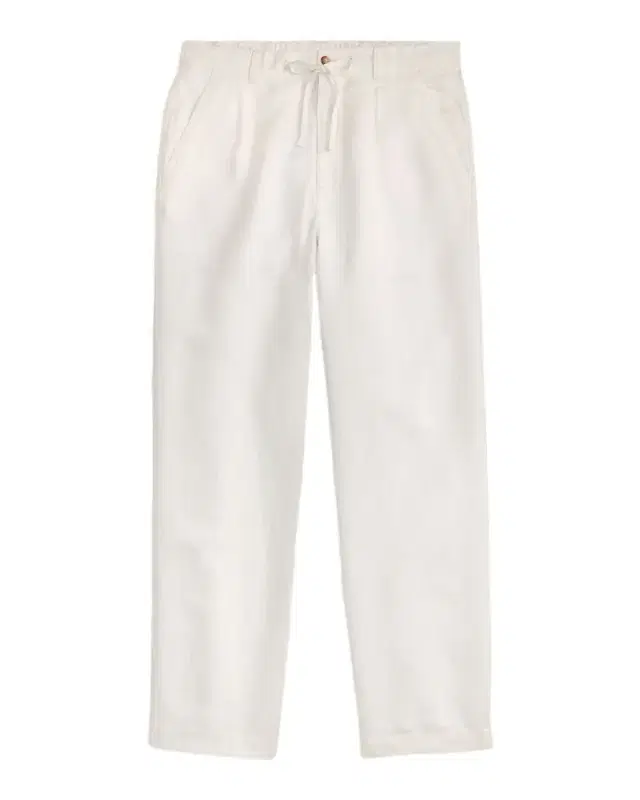 Men 's Relaxed Fit Pleated Linen Drawstring Pants