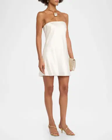 Retrofête Ebba Gemstone Halter Mini Dress | Thumbnail 4