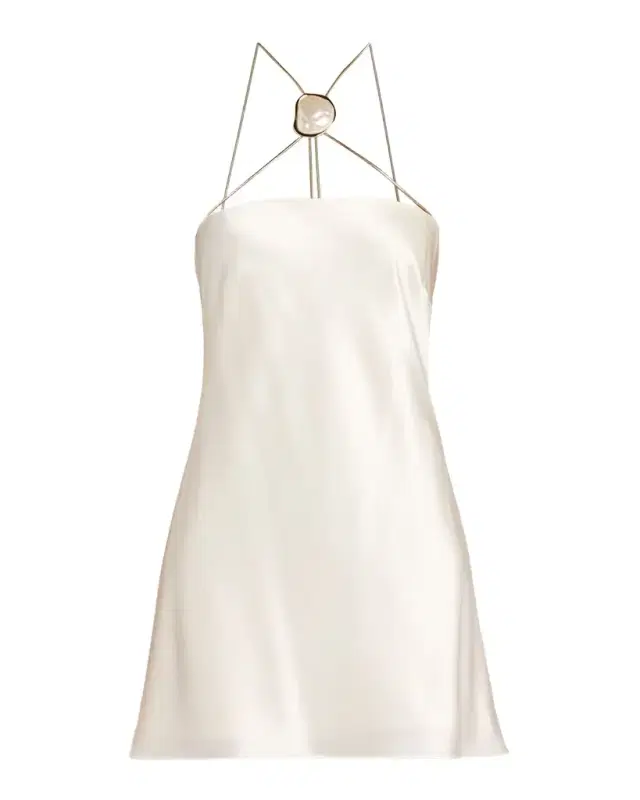 Ebba Gemstone Halter Mini Dress