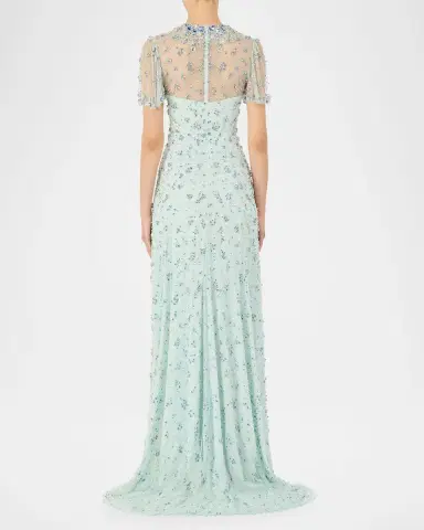 Jenny Packham Ambiance Embellished Flutter-Sleeve Trumpet Gown | Thumbnail 2 Jenny Packham Ambiance Embellished Flutter-Sleeve Trumpet Gown | Thumbnail 2