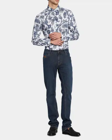 Etro Men's Floral Paisley Stretch Cotton Sport Shirt | Thumbnail 2 Etro Men's Floral Paisley Stretch Cotton Sport Shirt | Thumbnail 2