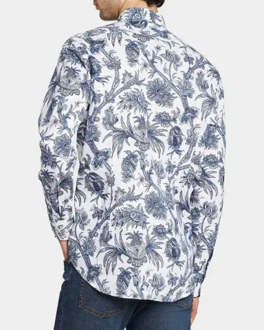Etro Men's Floral Paisley Stretch Cotton Sport Shirt | Thumbnail 3 Etro Men's Floral Paisley Stretch Cotton Sport Shirt | Thumbnail 3