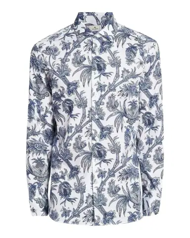 Etro Men's Floral Paisley Stretch Cotton Sport Shirt | Thumbnail 1 Etro Men's Floral Paisley Stretch Cotton Sport Shirt | Thumbnail 1