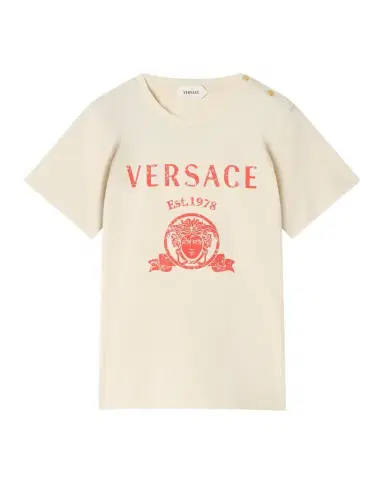 Versace Girl's Logo Printed Jersey T-Shirt | Thumbnail 1 Versace Girl's Logo Printed Jersey T-Shirt | Thumbnail 1