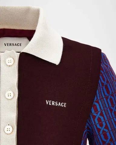 Versace Girl's Milano Jersey Jacquard Polo Dress | Thumbnail 3 Versace Girl's Milano Jersey Jacquard Polo Dress | Thumbnail 3