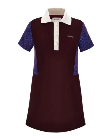 Versace Girl's Milano Jersey Jacquard Polo Dress | Thumbnail 1 Versace Girl's Milano Jersey Jacquard Polo Dress | Thumbnail 1