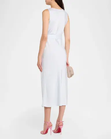 Lapointe Satin Sleeveless Belted Dress | Thumbnail 3