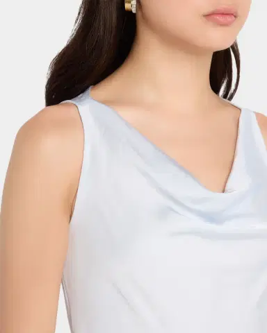 Lapointe Satin Sleeveless Belted Dress | Thumbnail 5