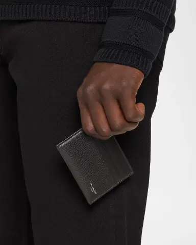 Givenchy Men's Leather Foiled-Logo Card Holder | Thumbnail 2 Givenchy Men's Leather Foiled-Logo Card Holder | Thumbnail 2