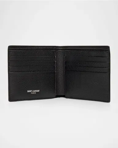 Saint Laurent Men's YSL Grained Leather Bifold Wallet | Thumbnail 2