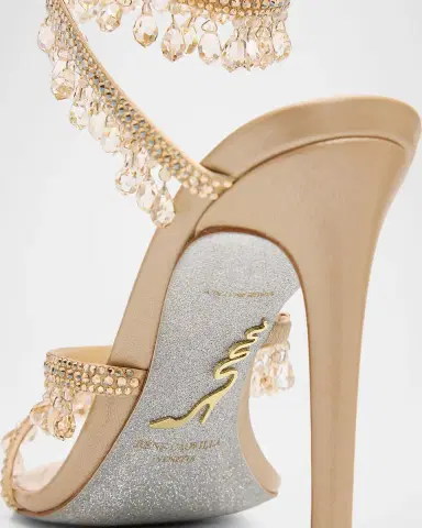 René Caovilla 105mm Chandelier Satin Snake Ankle Wrap Sandals | Thumbnail 2 René Caovilla 105mm Chandelier Satin Snake Ankle Wrap Sandals | Thumbnail 2