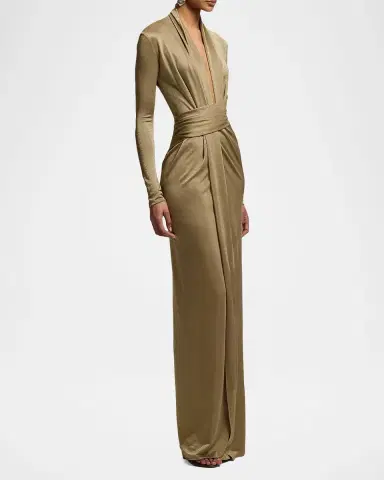 Ralph Lauren Collection Ashten Metallic Jersey Evening Dress | Thumbnail 6 Ralph Lauren Collection Ashten Metallic Jersey Evening Dress | Thumbnail 6