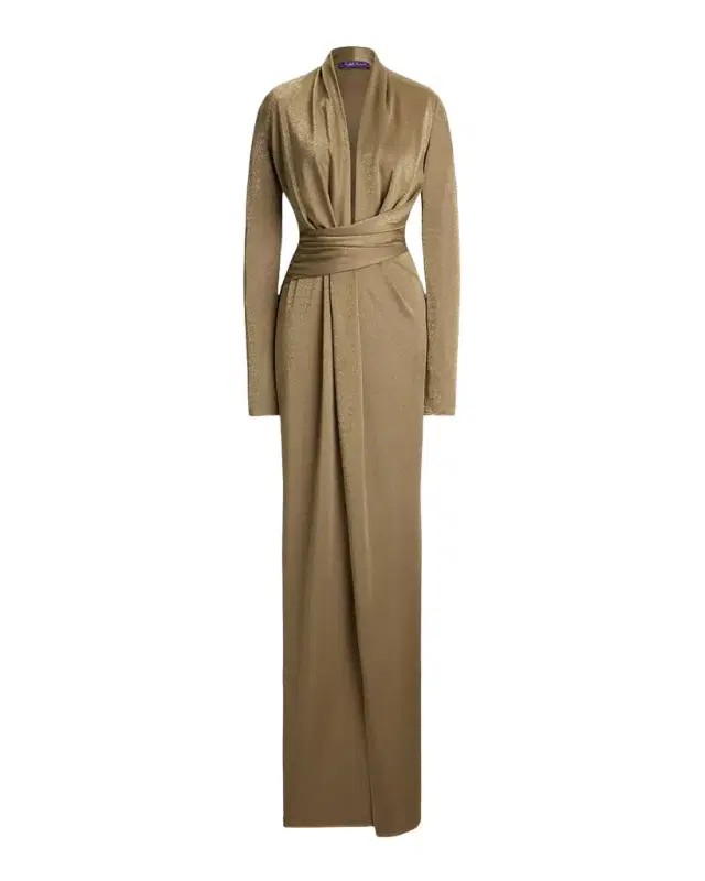 Ashten Metallic Jersey Evening Dress