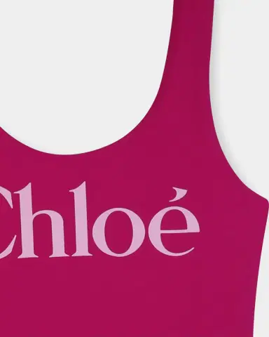 Chloe Girl 's Logo One-Piece Swimsuit, Size 4-14 | Thumbnail 4