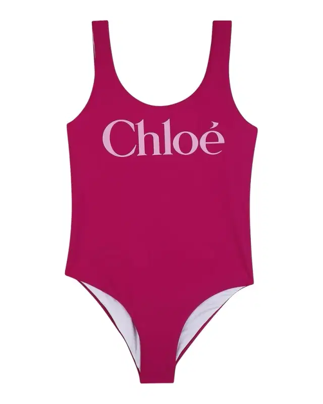 Chloe Girl 's Logo One-Piece Swimsuit, Size 4-14