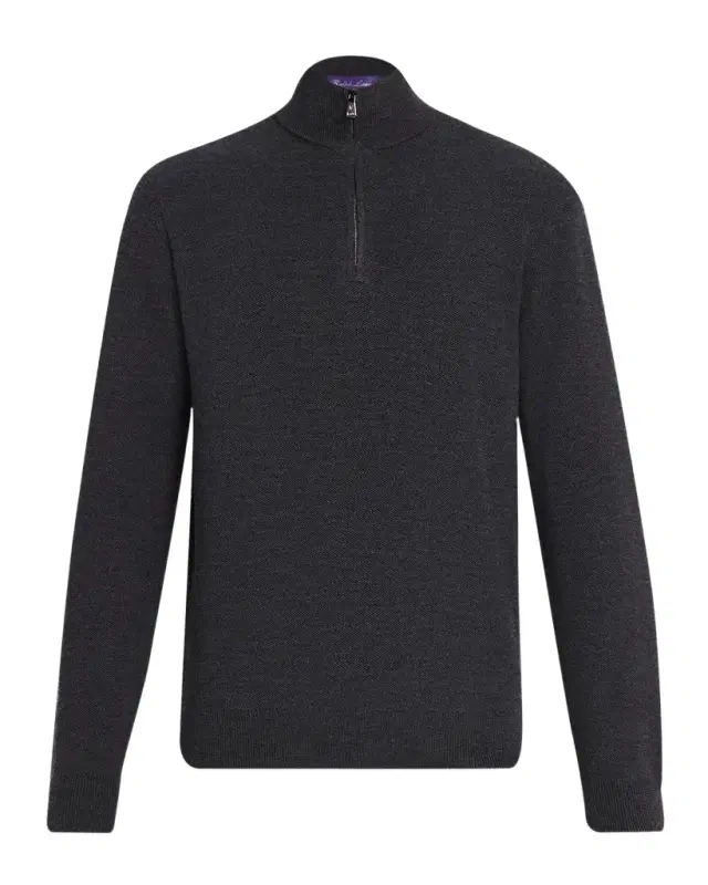Men's Wool Knit Half-Zip Sweater