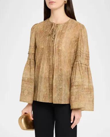 Kobi Halperin Joey Floral Flare-Sleeve Blouse | Thumbnail 4 Kobi Halperin Joey Floral Flare-Sleeve Blouse | Thumbnail 4
