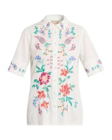 Johnny Was Vintage Floral-Embroidered Cotton Shirt | Thumbnail 1