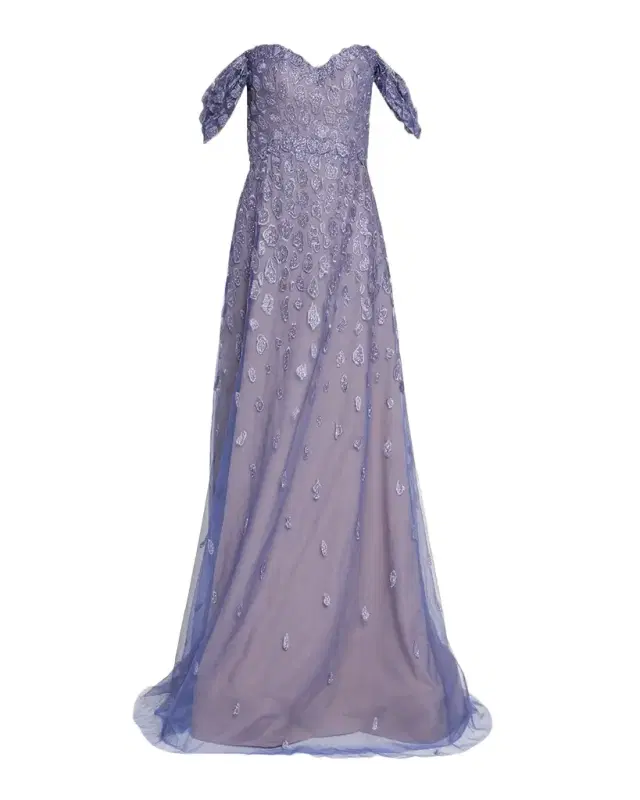 Rene Ruiz Collection Off-Shoulder Embroidered Sweetheart Gown