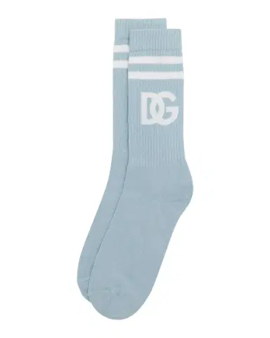Dolce & Gabbana Men's Monogram Stripe Ribbed Crew Socks | Thumbnail 3