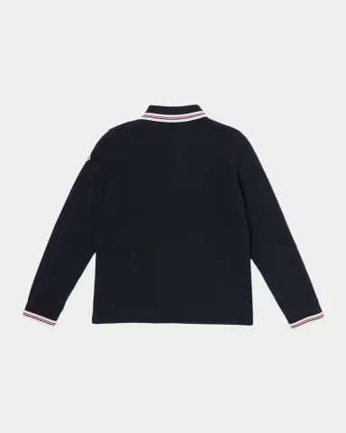 Moncler Boy's Tricolor-Trim Cotton Pique Polo Shirt, Size 12-14 | Thumbnail 2