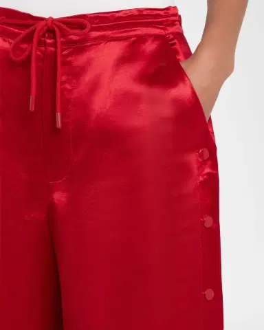 CYNTHIA ROWLEY Wide-Leg Snap Silk Pants | Thumbnail 5 CYNTHIA ROWLEY Wide-Leg Snap Silk Pants | Thumbnail 5