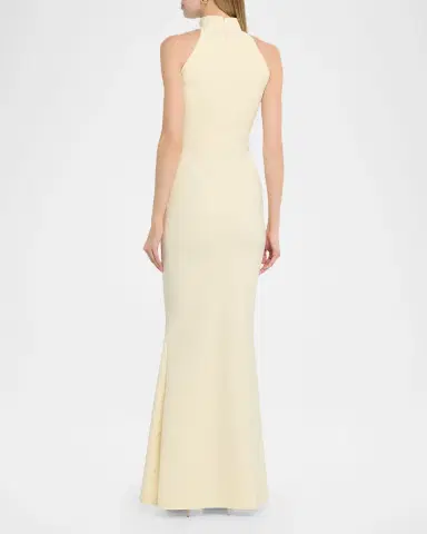 Chiara Boni La Petite Robe Gudrum Floral-Print Halter Mermaid Gown | Thumbnail 3