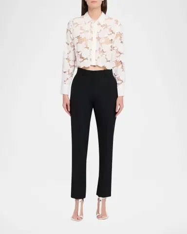 L'Agence Seychelle Eyelet Embroidered Cropped Shirt | Thumbnail 2 L'Agence Seychelle Eyelet Embroidered Cropped Shirt | Thumbnail 2