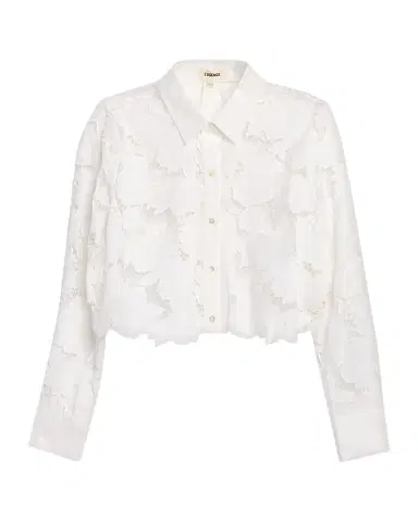 L'Agence Seychelle Eyelet Embroidered Cropped Shirt | Thumbnail 1 L'Agence Seychelle Eyelet Embroidered Cropped Shirt | Thumbnail 1