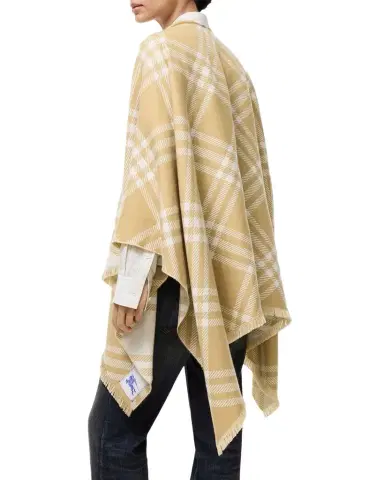 Burberry Check Wool Silk Cashmere Cape | Thumbnail 1 Burberry Check Wool Silk Cashmere Cape | Thumbnail 1