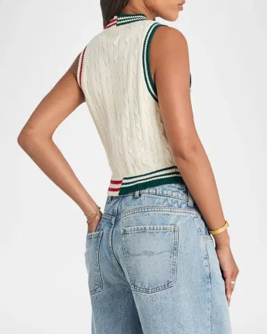 SEROYA Pearson Cable-Knit Vest | Thumbnail 3 SEROYA Pearson Cable-Knit Vest | Thumbnail 3
