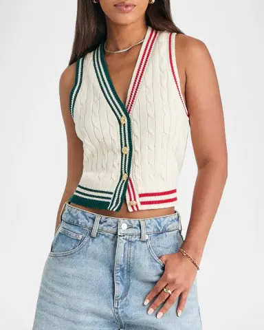 SEROYA Pearson Cable-Knit Vest | Thumbnail 4 SEROYA Pearson Cable-Knit Vest | Thumbnail 4