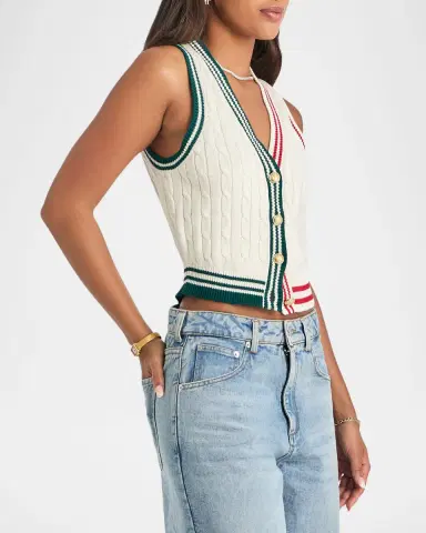 SEROYA Pearson Cable-Knit Vest | Thumbnail 6 SEROYA Pearson Cable-Knit Vest | Thumbnail 6