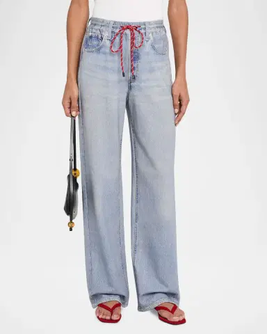 rag & bone rb Miramar Terry Drawstring Wide-Leg Jeans | Thumbnail 4 rag & bone rb Miramar Terry Drawstring Wide-Leg Jeans | Thumbnail 4
