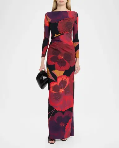 Chiara Boni La Petite Robe Soleo Floral-Print Column Gown | Thumbnail 2 Chiara Boni La Petite Robe Soleo Floral-Print Column Gown | Thumbnail 2
