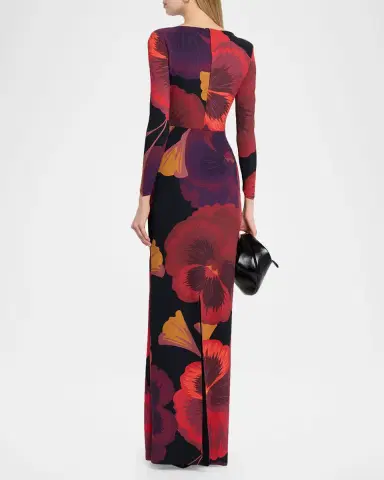 Chiara Boni La Petite Robe Soleo Floral-Print Column Gown | Thumbnail 3 Chiara Boni La Petite Robe Soleo Floral-Print Column Gown | Thumbnail 3